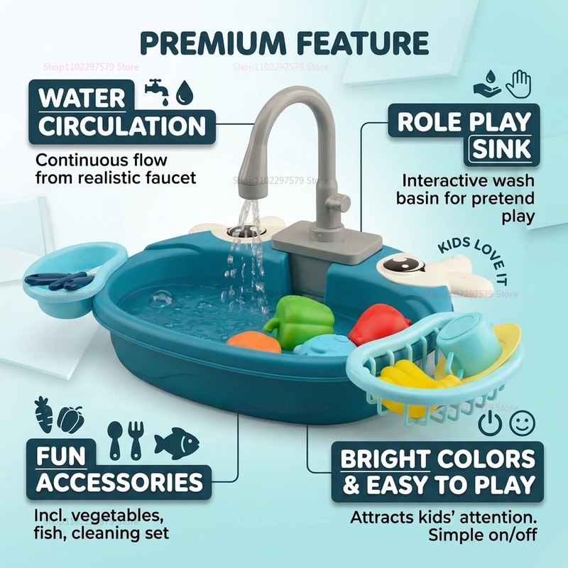Toddler Interactive Water Play - Kids Toys Kitchen Set recension och pris
